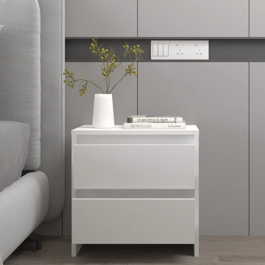 E-shop vidaXL Nočný stolík biely 45x34,5x44,5 cm drevotrieska