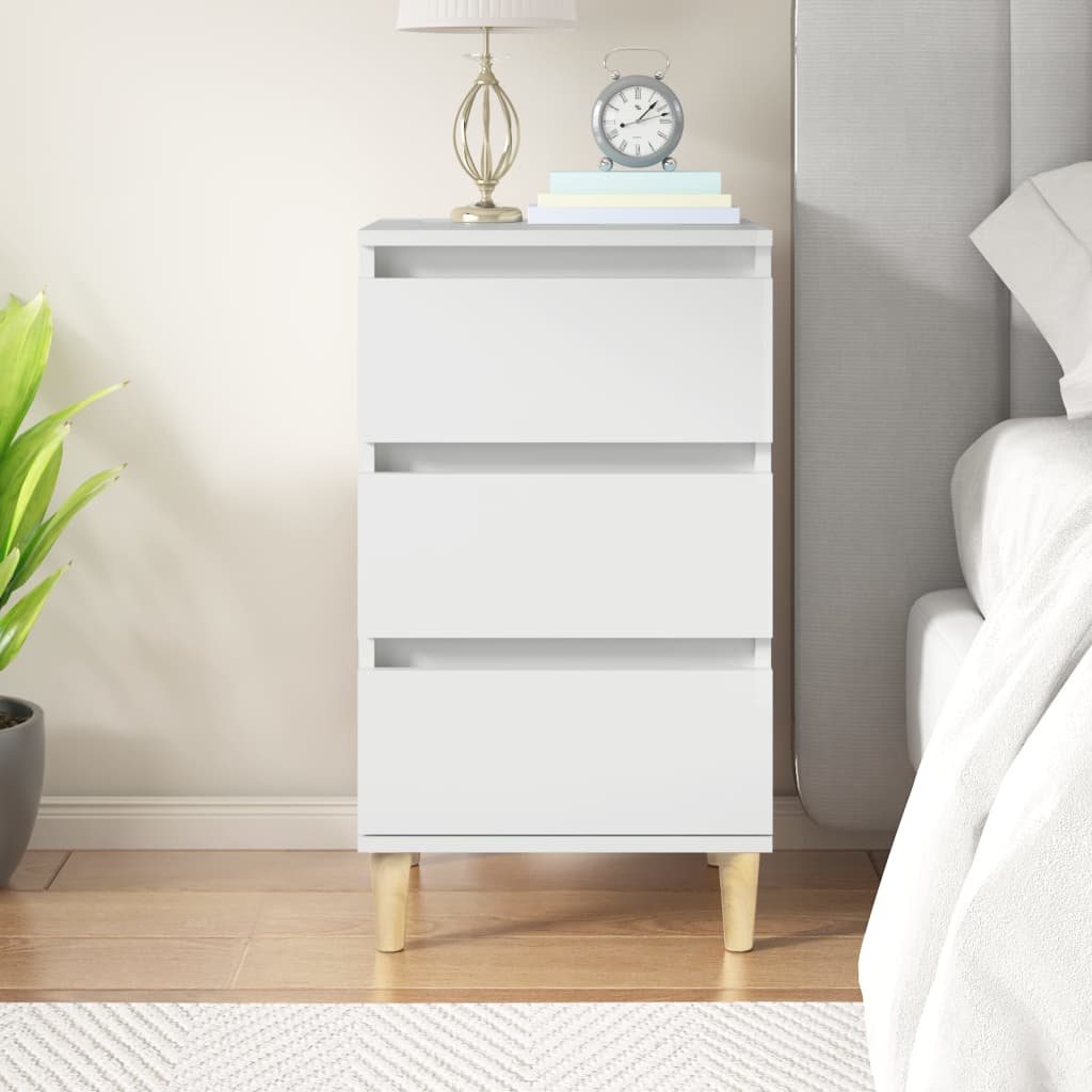 E-shop vidaXL Nočný stolík biely 40x35x70 cm spracované drevo