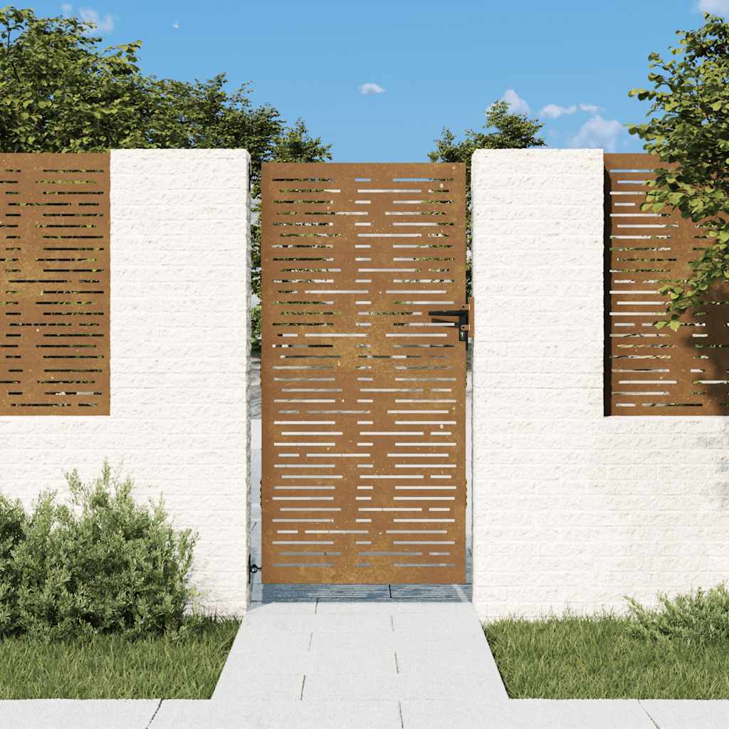 E-shop vidaXL Záhradná brána 85x175 cm, corten oceľ, štvorcový dizajn