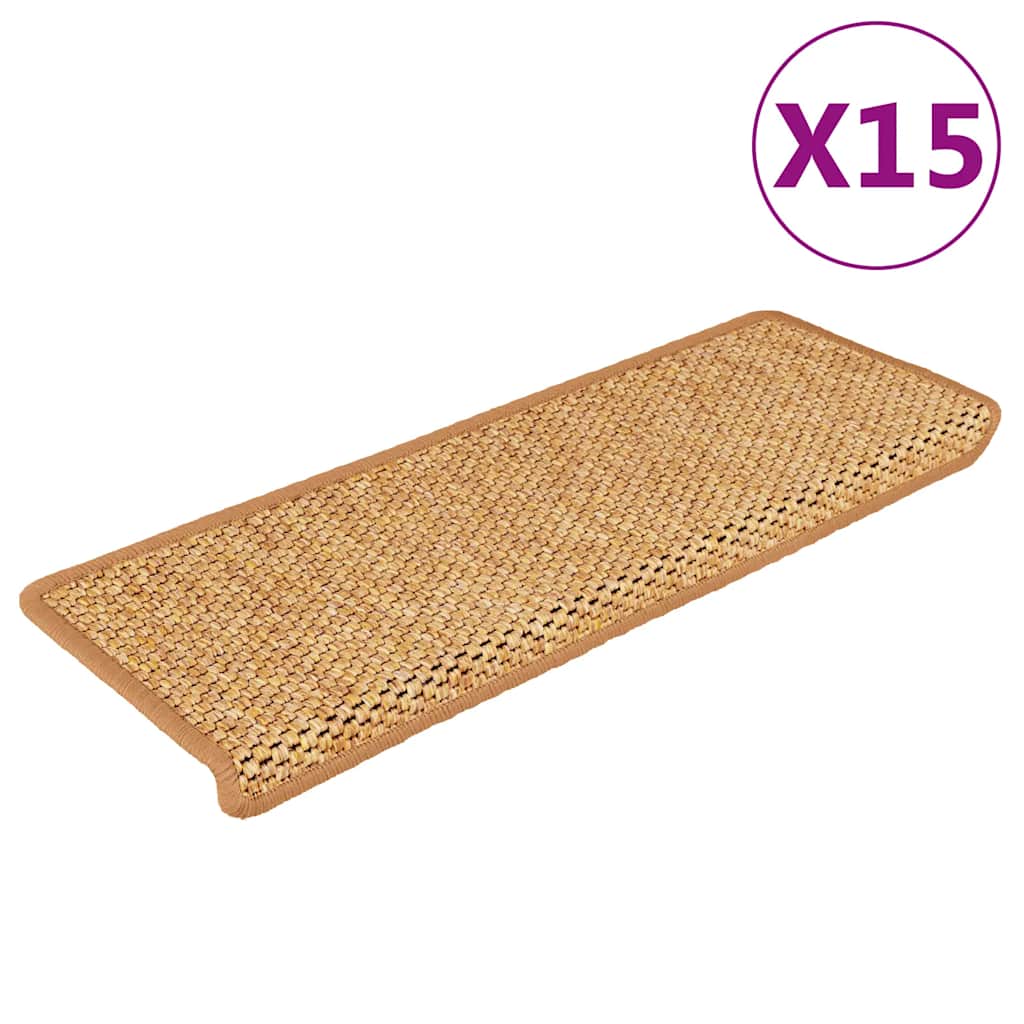 E-shop vidaXL Nášľapy na schody vzhľad sisalu 15 ks 65x21x4 cm sisal