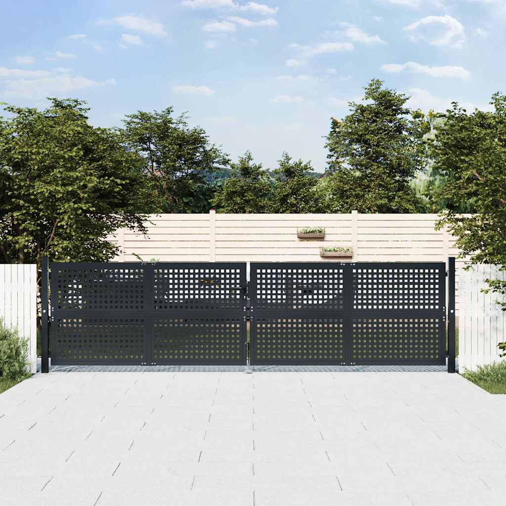 E-shop vidaXL Záhradná brána antracitová 400x125 cm oceľová