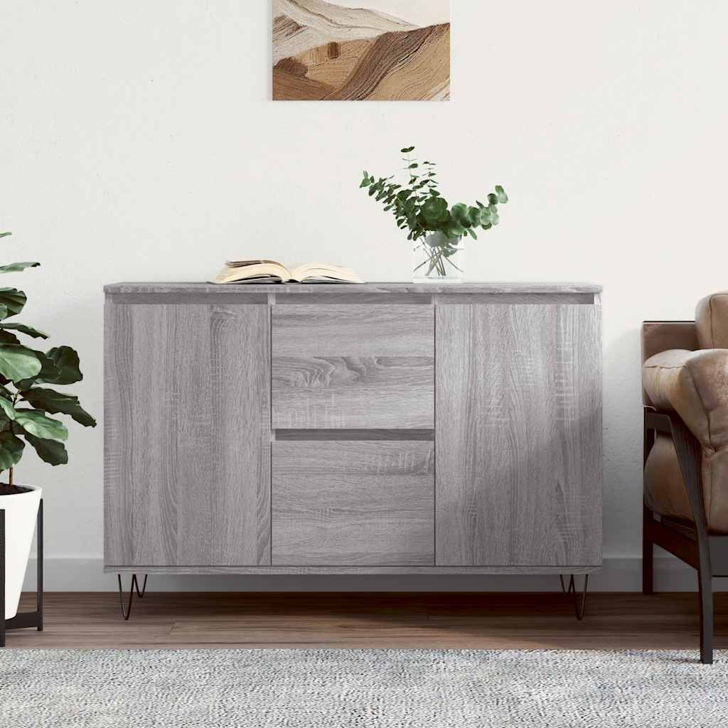 E-shop vidaXL Komoda sivý dub sonoma 101,5x35x70 cm kompozitné drevo