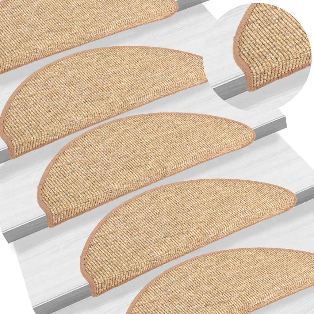 E-shop vidaXL Schodové rohože 15 ks 56x17x3 cm svetlohnedé polkruhové