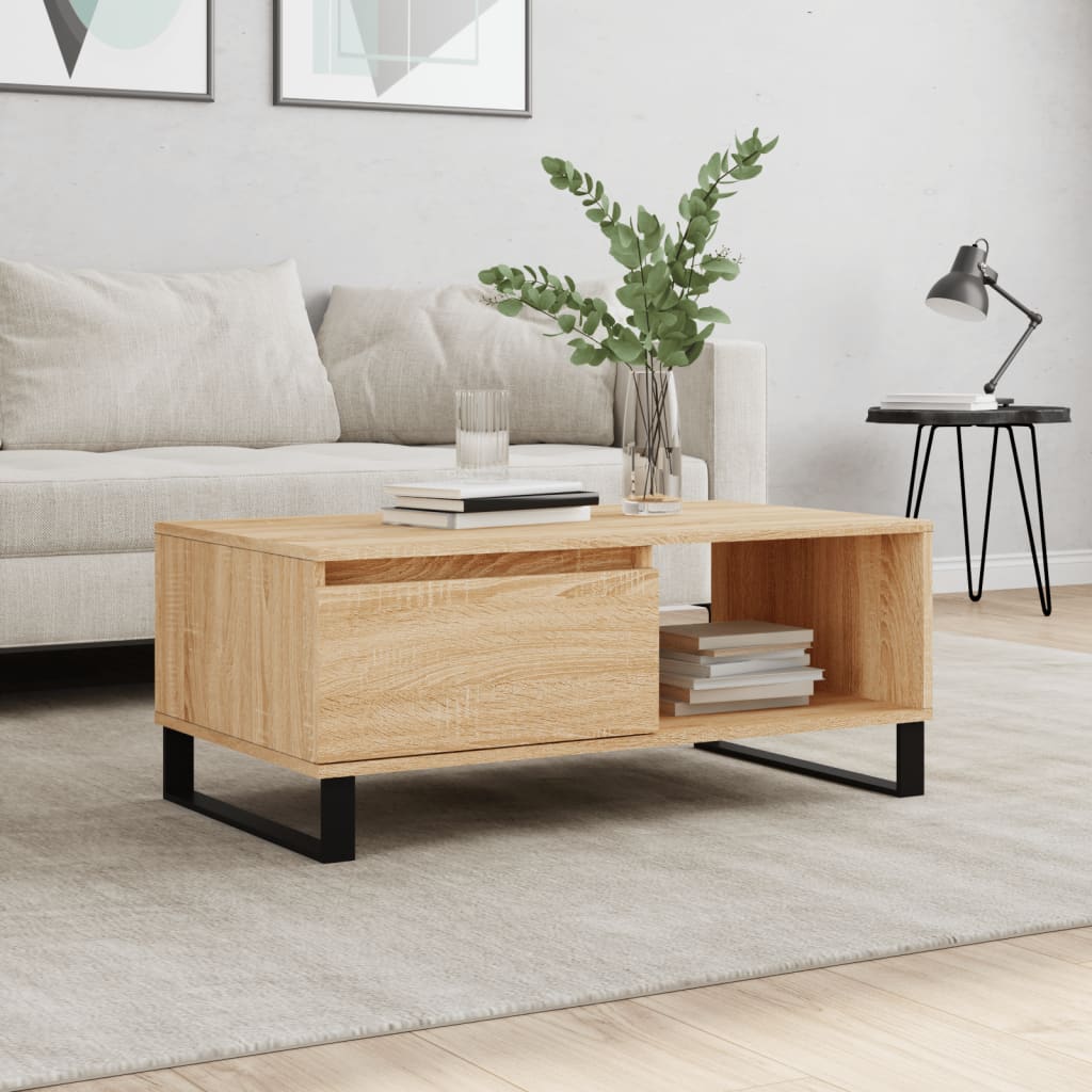 E-shop vidaXL Konferenčný stolík dub sonoma 90x50x36,5 cm spracované drevo