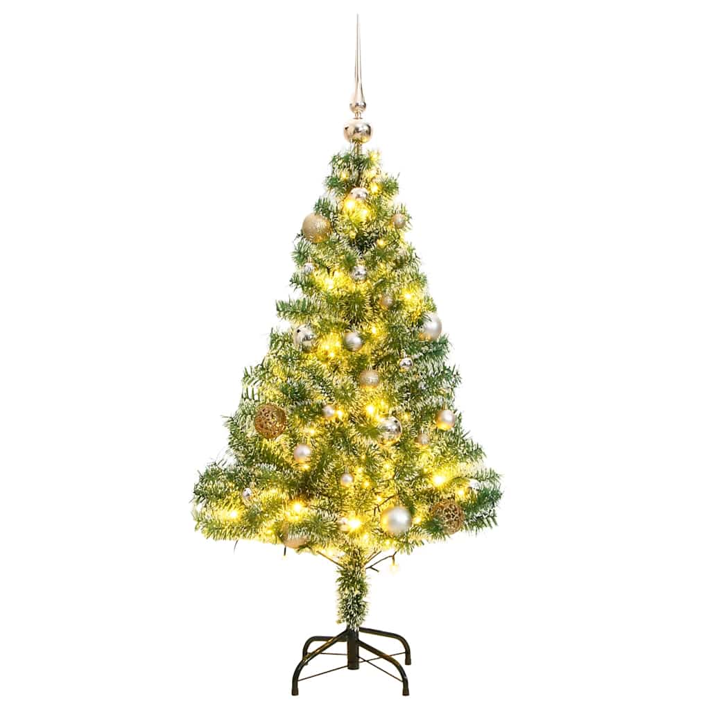 E-shop vidaXL Umelý vianočný stromček 150 LED, gule a vločky snehu 150 cm