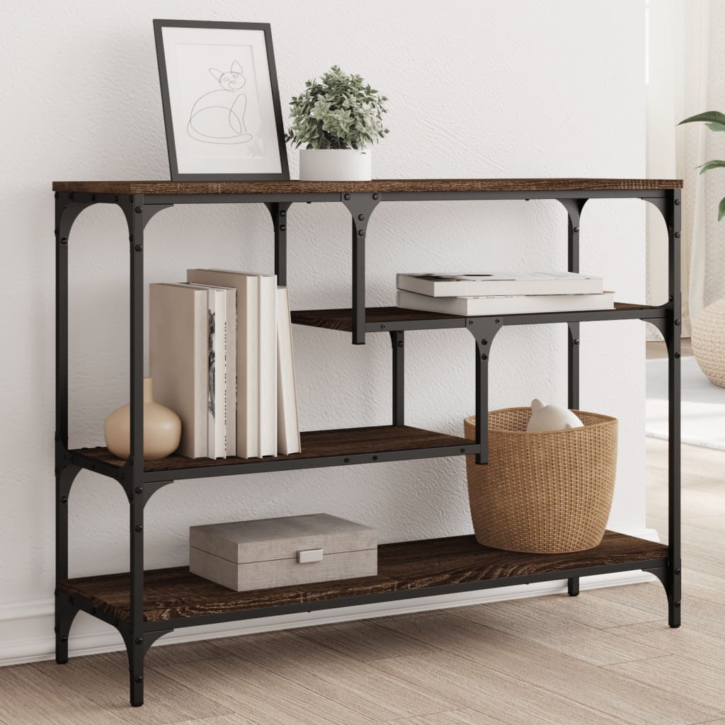 E-shop vidaXL Konzolový stolík hnedý dub 100x30x75 cm kompozitné drevo
