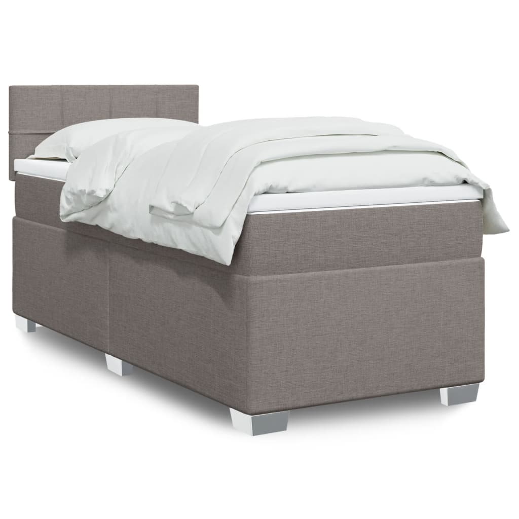 E-shop vidaXL Posteľný rám boxsping s matracom sivohnedý 80x200 cm látka