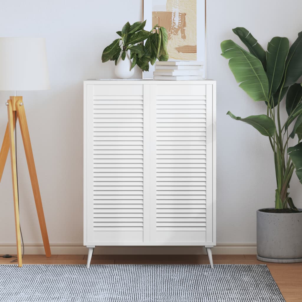 E-shop vidaXL Lamelové dvierka na skrinku 2 ks, biele 99,3x39,4 cm, borovica
