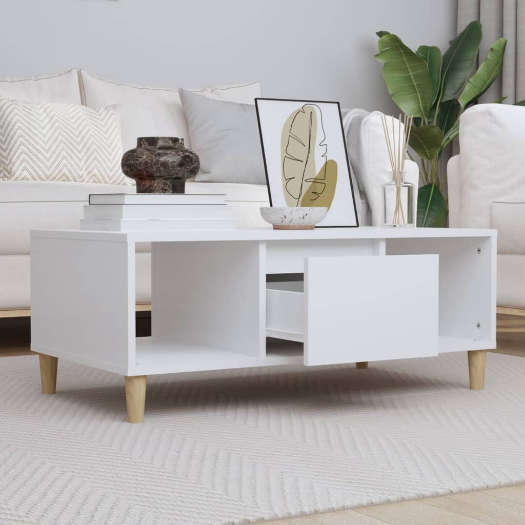 E-shop vidaXL Konferenčný stolík biely 90x50x36,5 cm spracované drevo