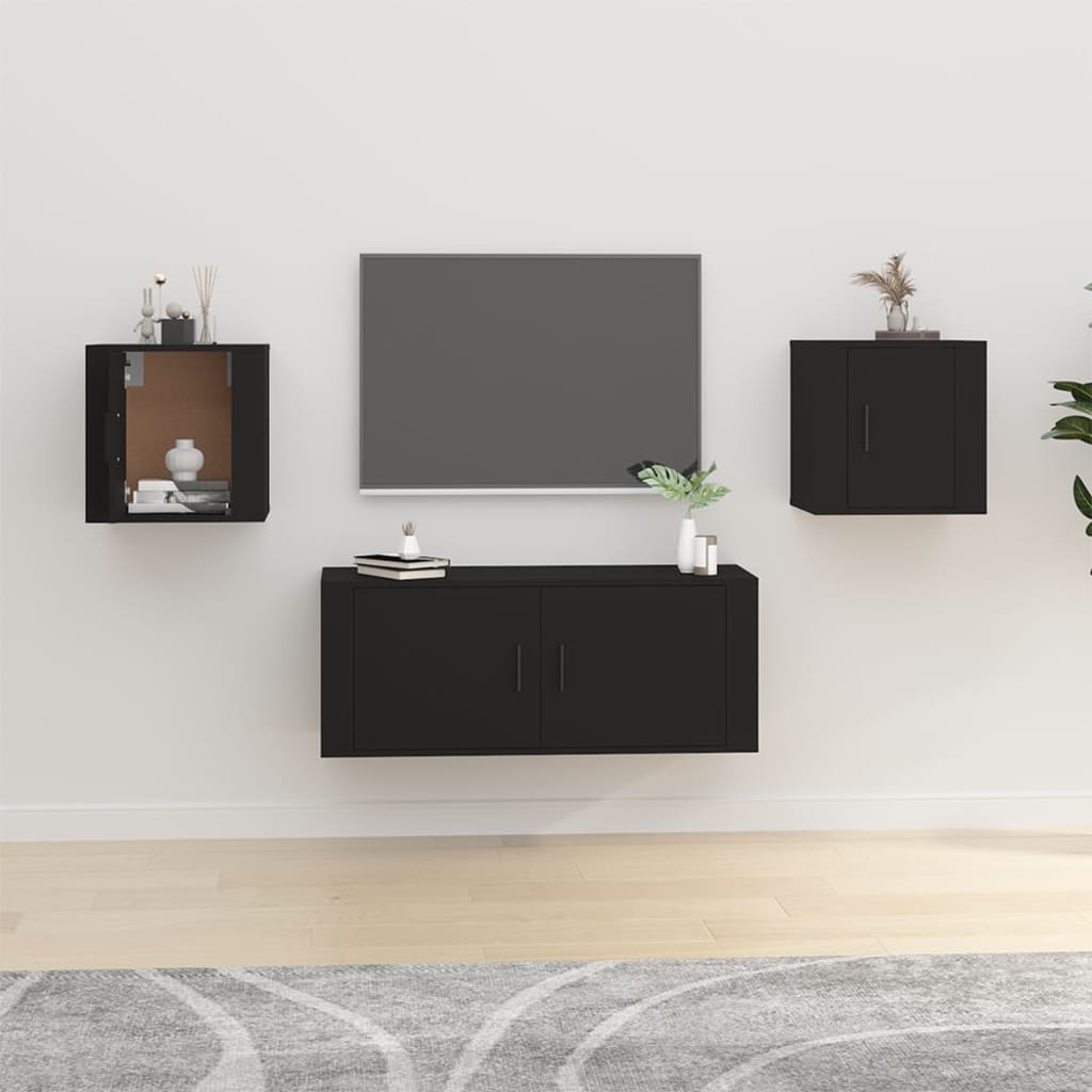 E-shop vidaXL Nástenné TV skrinky 2 ks čierne 40x34,5x40 cm