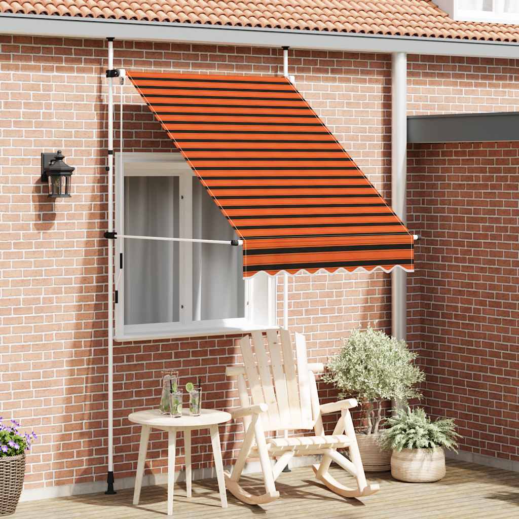E-shop vidaXL Ručne zaťahovacia markíza 150 cm oranžová a hnedá