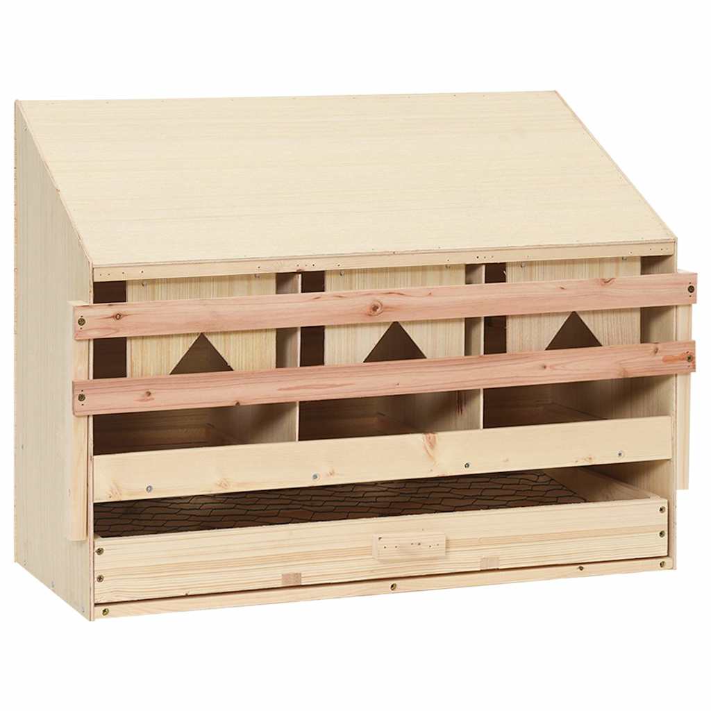 E-shop vidaXL Hniezdo pre sliepky, 3 priehradky 72x33x54 cm, borovicový masív