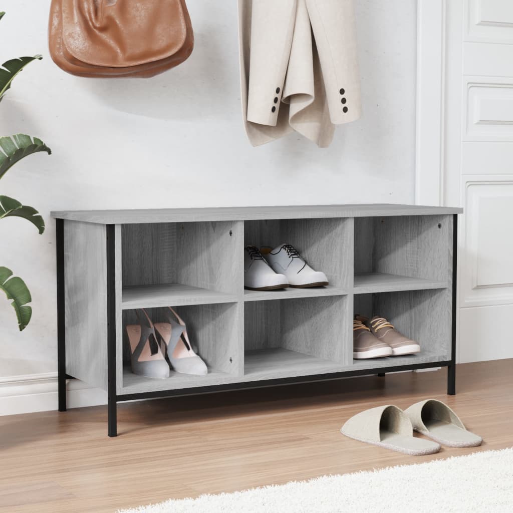 E-shop vidaXL Botník sivý dub sonoma 100x35x50 cm kompozitné drevo