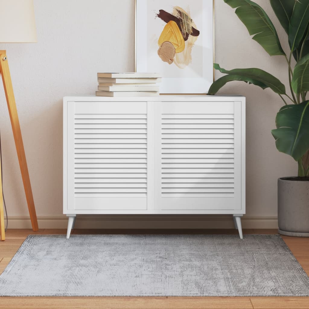 E-shop vidaXL Lamelové dvierka na skrinku 2 ks, biele 61,5x49,4 cm, borovica
