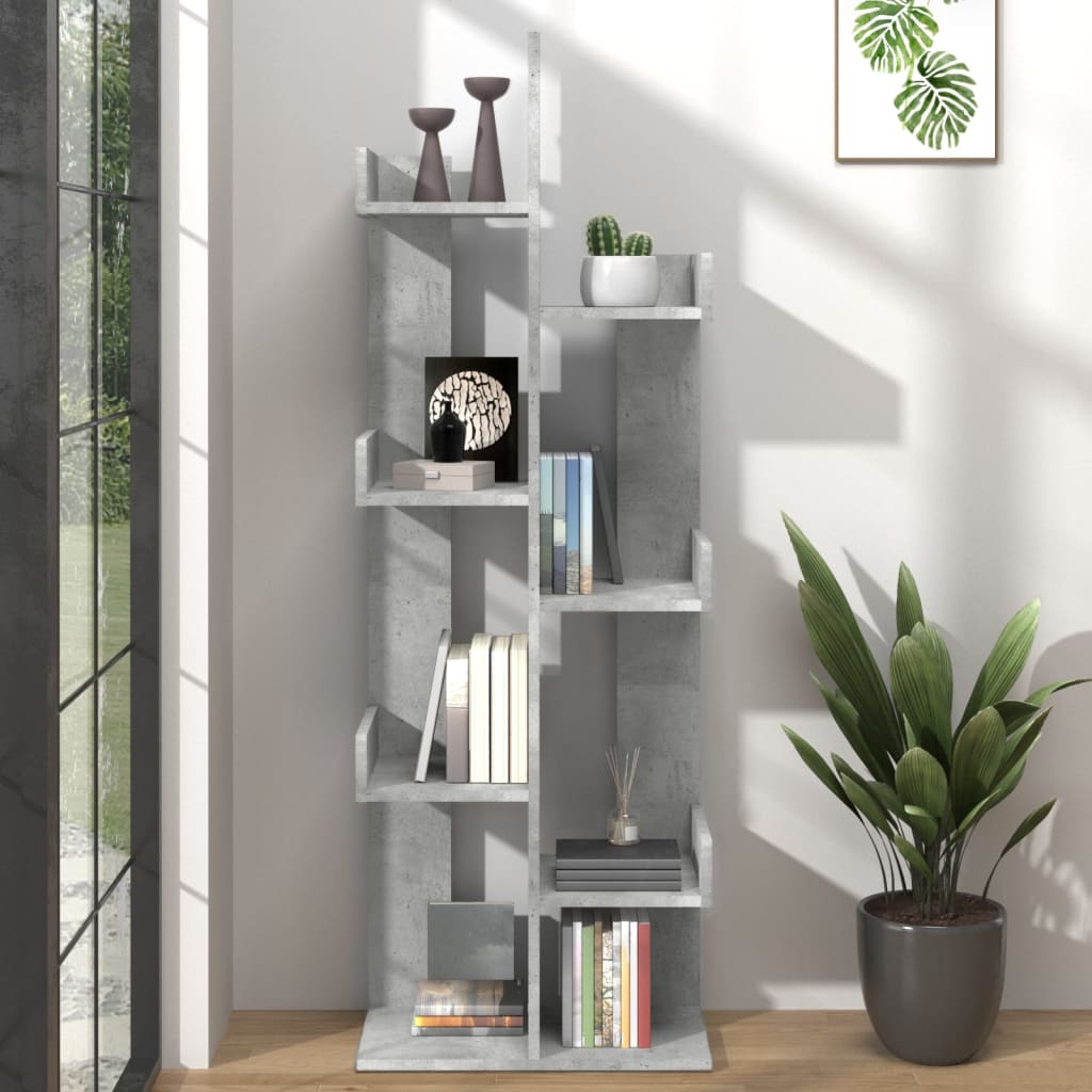 E-shop vidaXL Knižnica, betónovo sivá 48x25,5x140 cm, kompozitné drevo