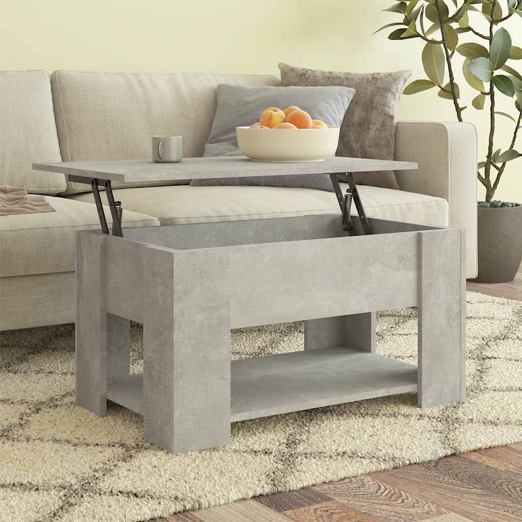 E-shop vidaXL Konferenčný stolík betónový sivý 79x49x41 cm spracované drevo