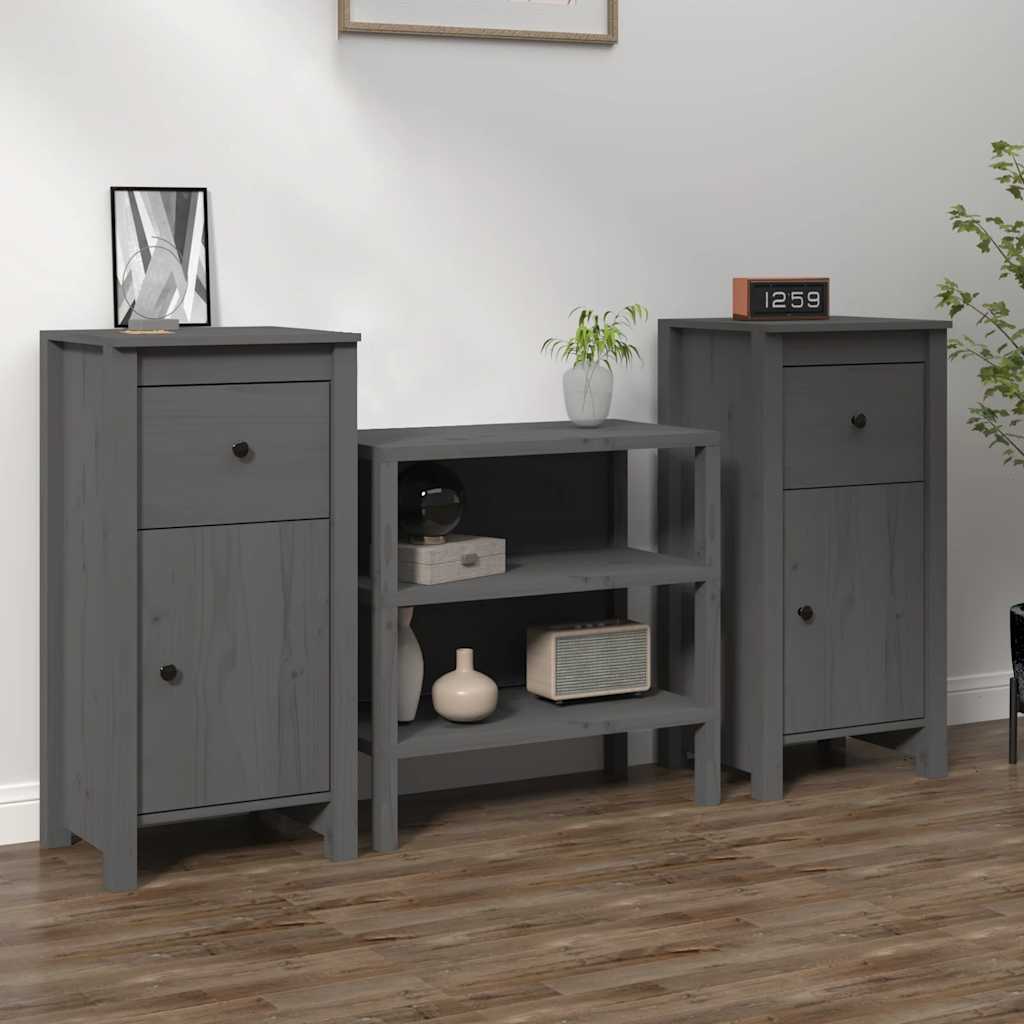 E-shop vidaXL Komody 2 ks sivé 40x35x80 cm borovicový masív