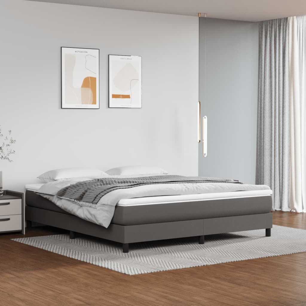 E-shop vidaXL Matrac s taštičkovými pružinami stredná tvrdosť sivý 160x200x20 cm umelá koža