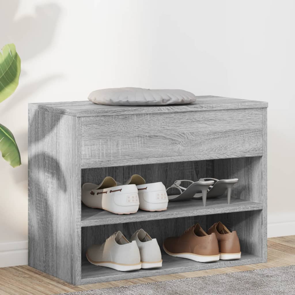 E-shop vidaXL Lavica na topánky sivá sonoma 60x30x45 cm spracované drevo