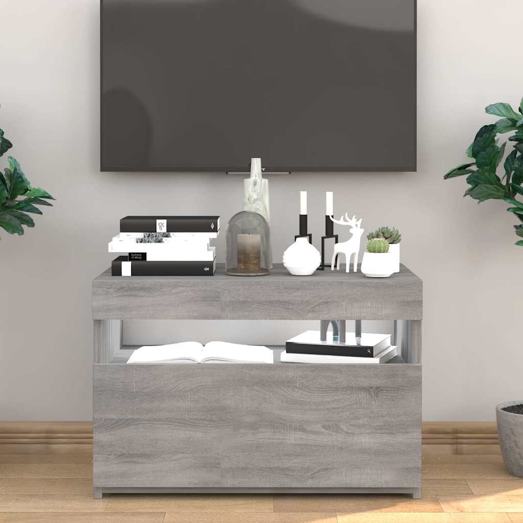 E-shop vidaXL TV skrinka s LED, sivý dub sonoma 60x35x40 cm