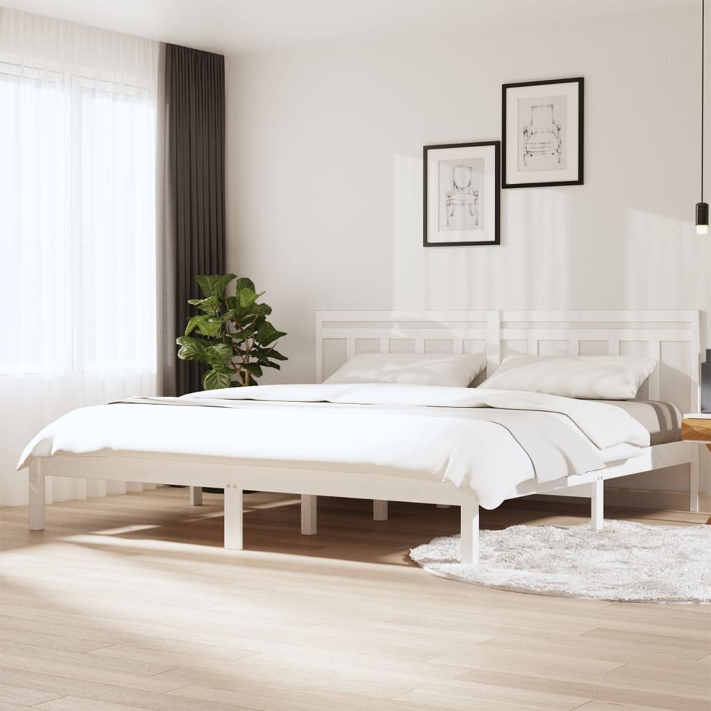 E-shop vidaXL Posteľný rám biely borovicový masív 160x200 cm