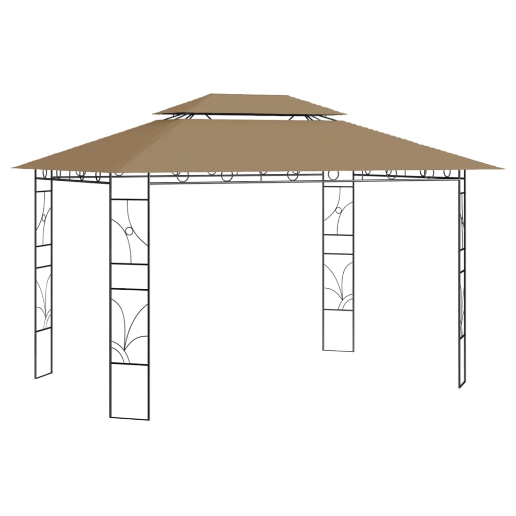 vidaXL Altánok 4x3x2,7 m sivohnedý 160 g/m²