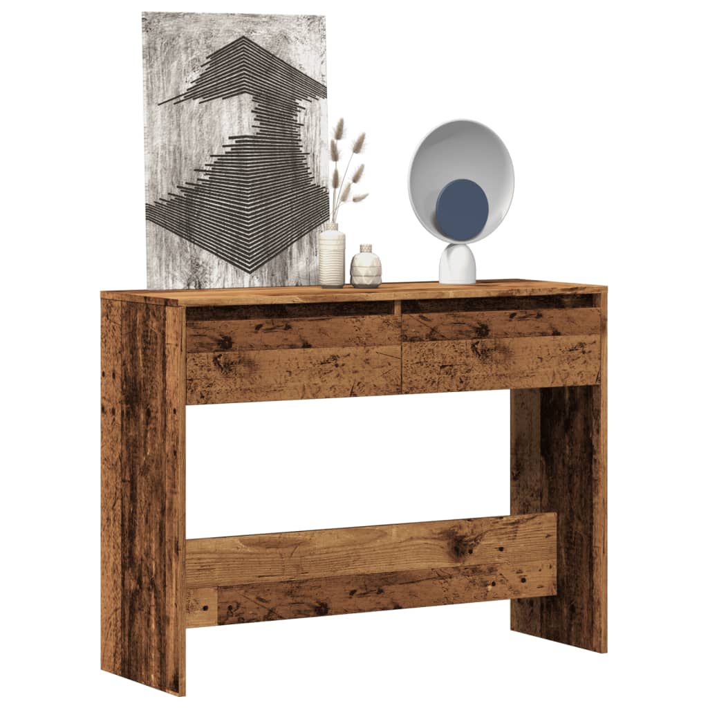 vidaXL Konzolový stolík staré drevo 100x35x76,5 cm kompozitné drevo