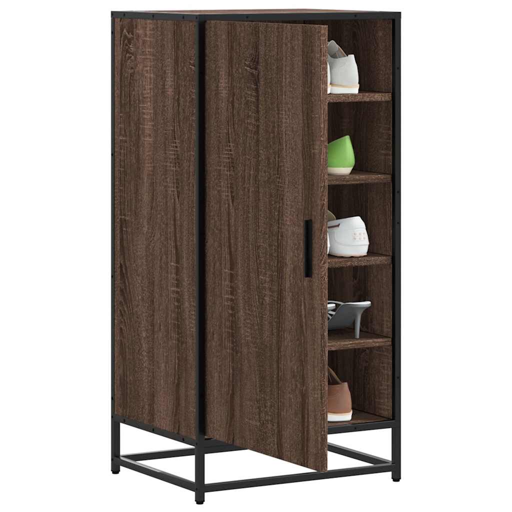 vidaXL Regál na topánky hnedý dub 48x38x97,5 cm spracované drevo