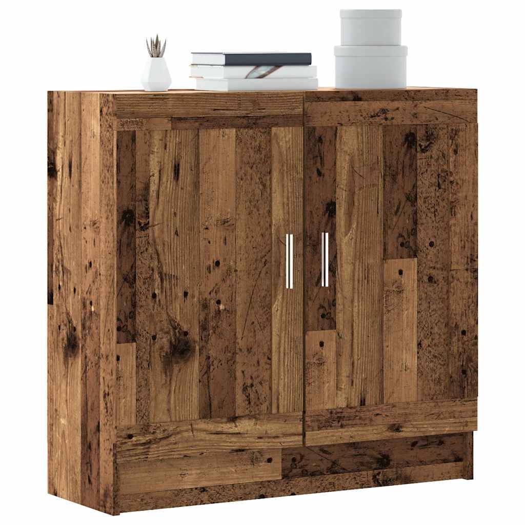 vidaXL Knižnica staré drevo 82,5x30,5x80 cm kompozitné drevo
