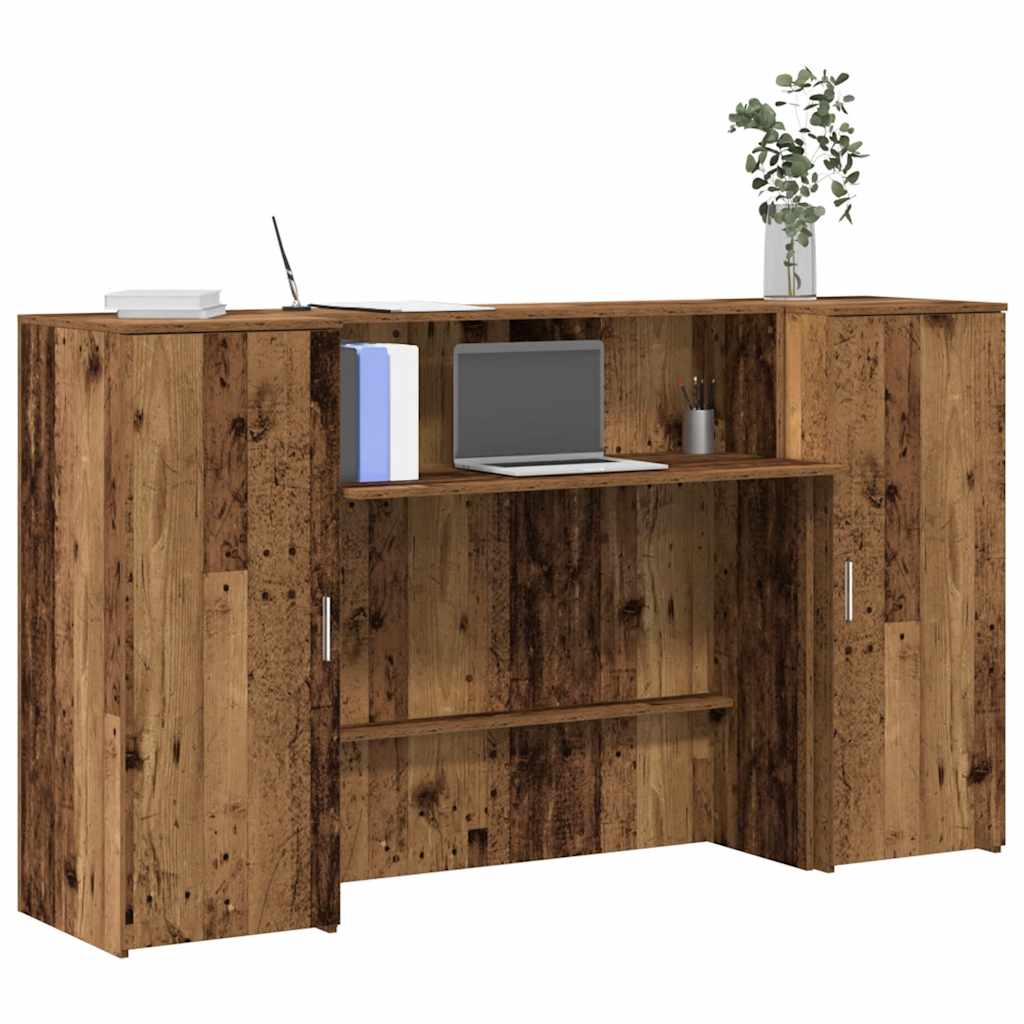 vidaXL Recepčný stôl staré drevo 180x50x103,5 cm kompozitné drevo