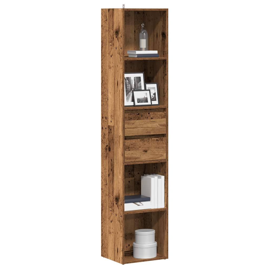VidaXL knižnica Old Wood 36x30x171 cm Engineered Wood