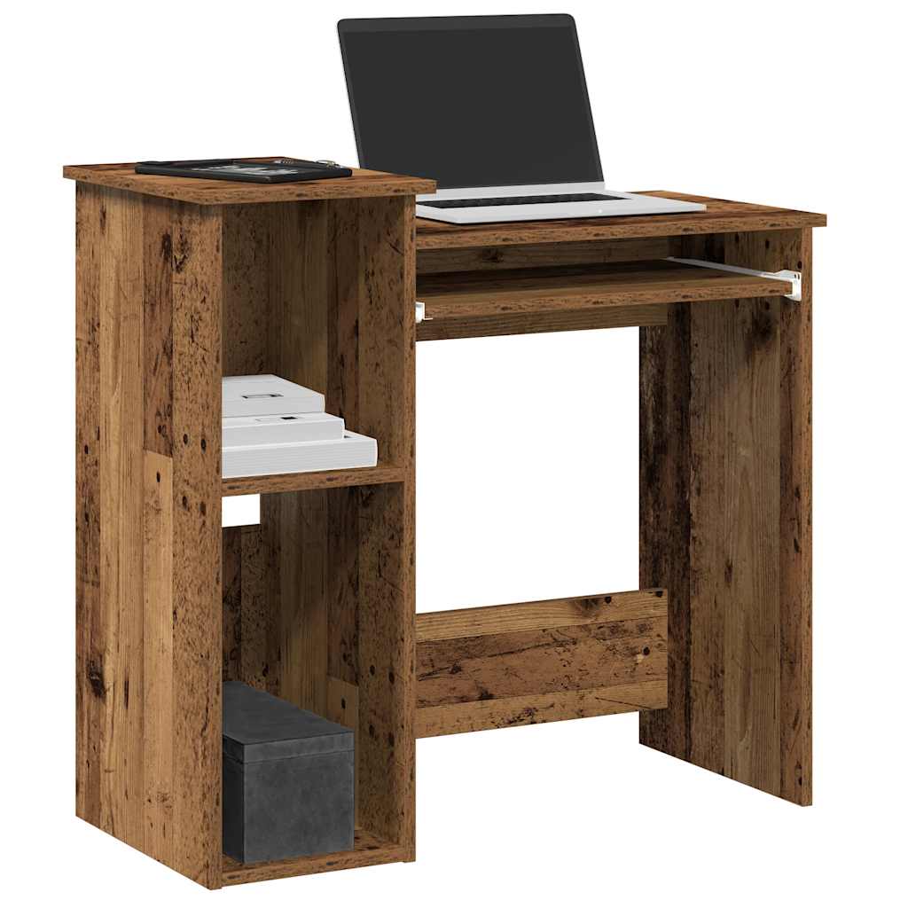 vidaXL Stôl s policami Old Wood 84x40x78 cm Engineered Wood