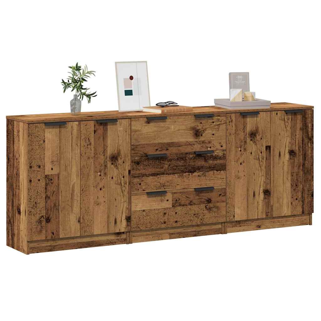 VidaXL Príborníky 3 ks Old Wood 60x30x70 cm Engineered Wood