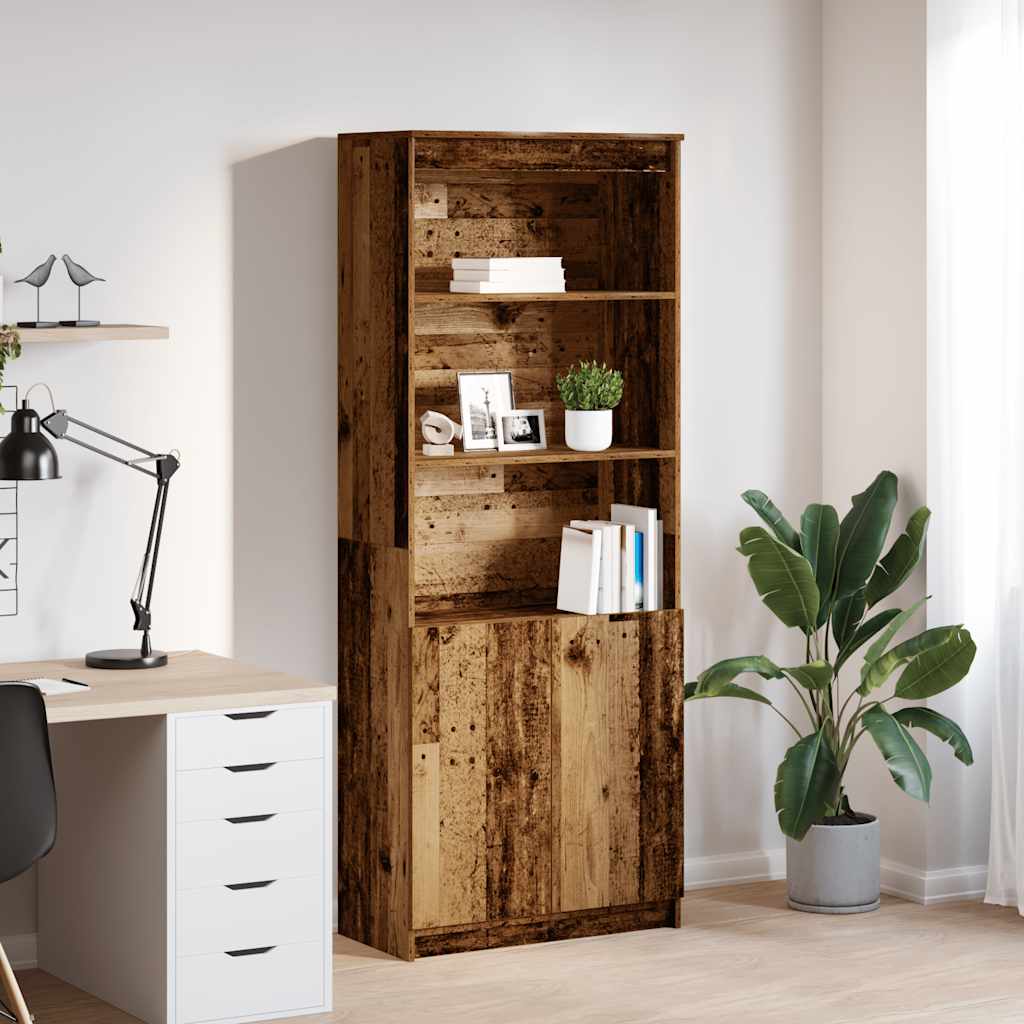 vidaXL Vysoká skrinka staré drevo 70x35x180 cm kompozitné drevo