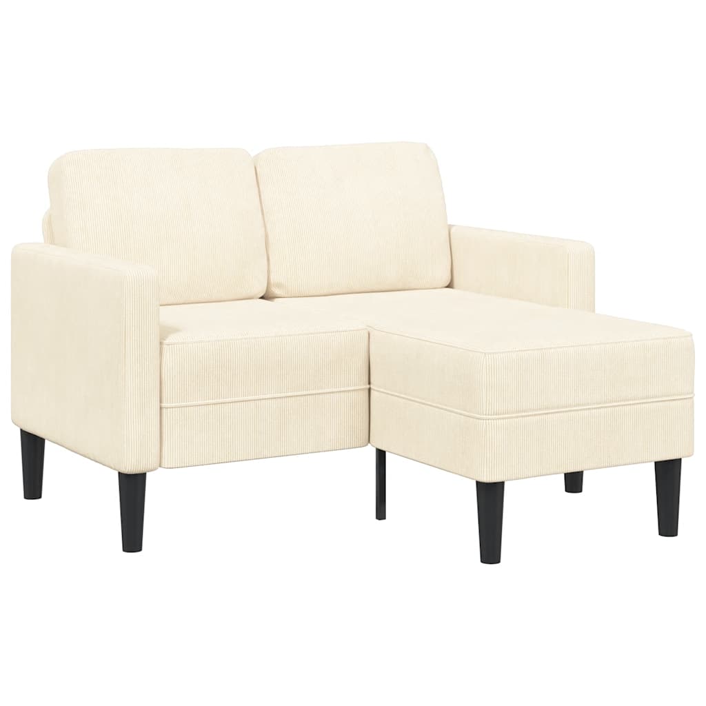 VidaXL 2-miestna pohovka s leňoškou Krémová v tvare L 125 cm Ľan