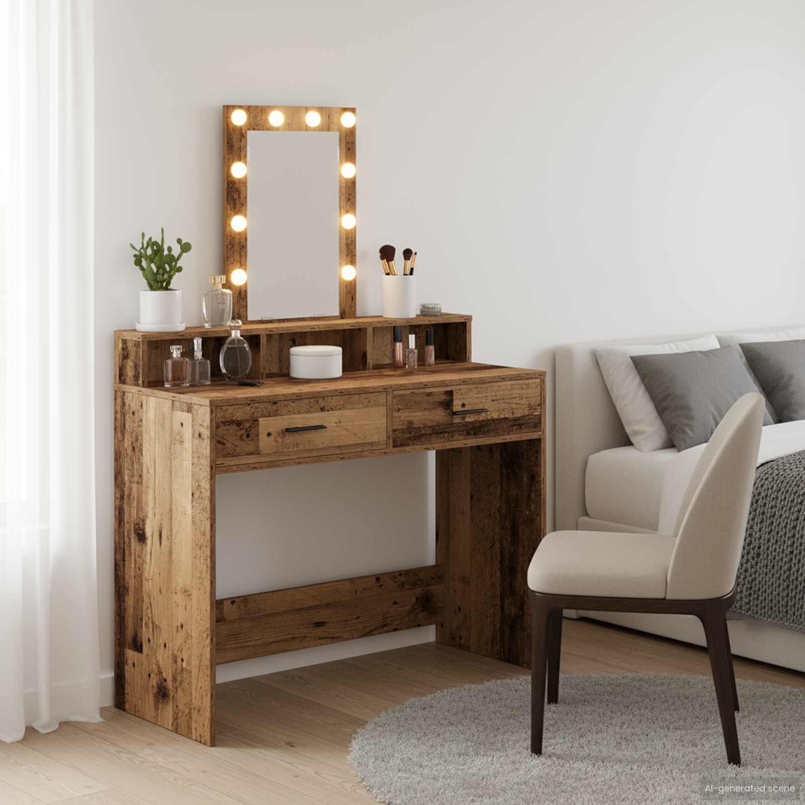 vidaXL Toaletný stolík Hnedá 100 x 41 x 140 cm Kompozitné drevo
