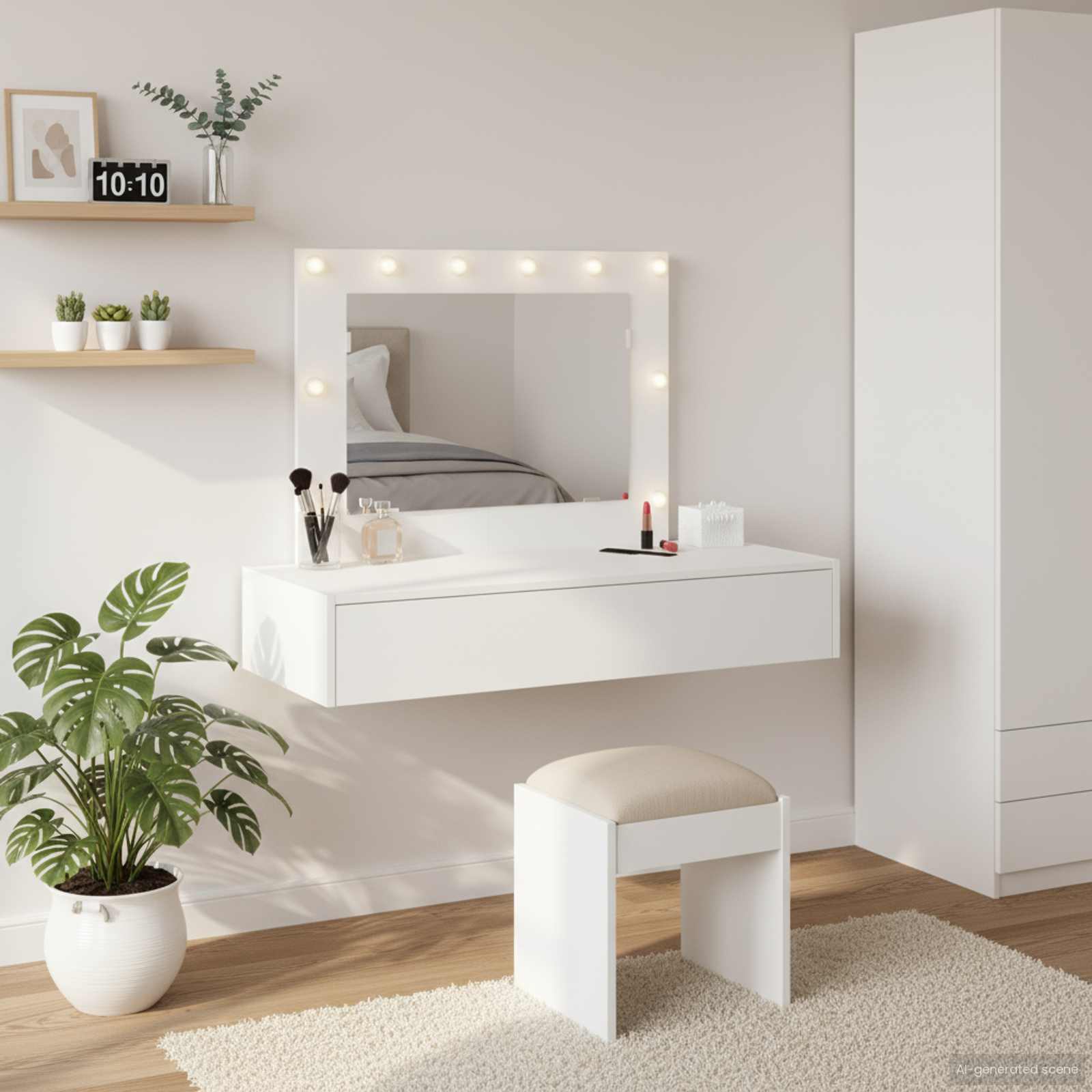 vidaXL Toaletný stolík Biela 100 x 40 x 70 cm Kompozitné drevo