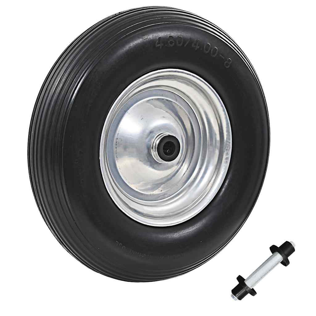 vidaXL Koleso na fúrik s nápravou tvrdé PU 4.00-8 390 mm