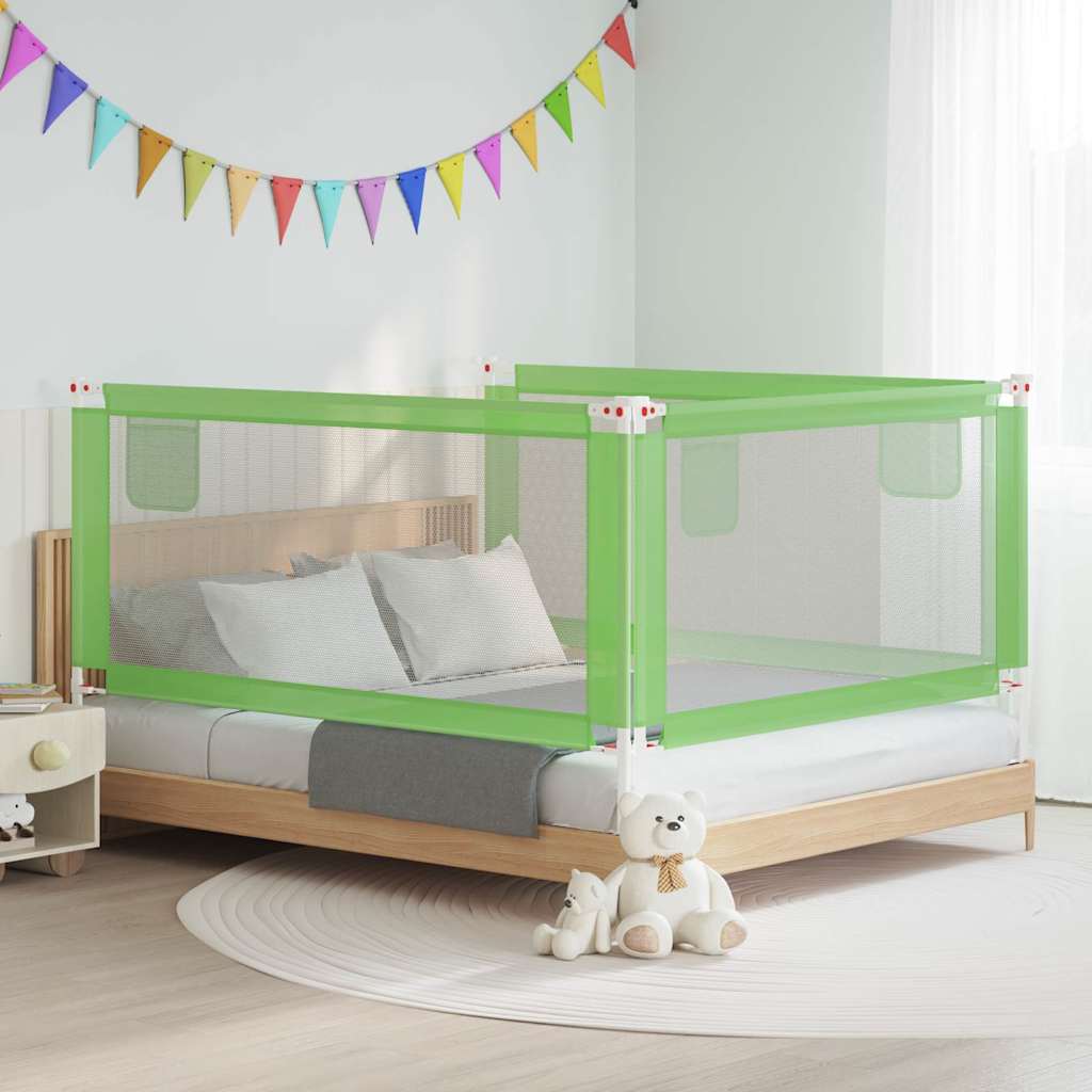 vidaXL Zábrana na detskú posteľ zelená 180x25 cm látka