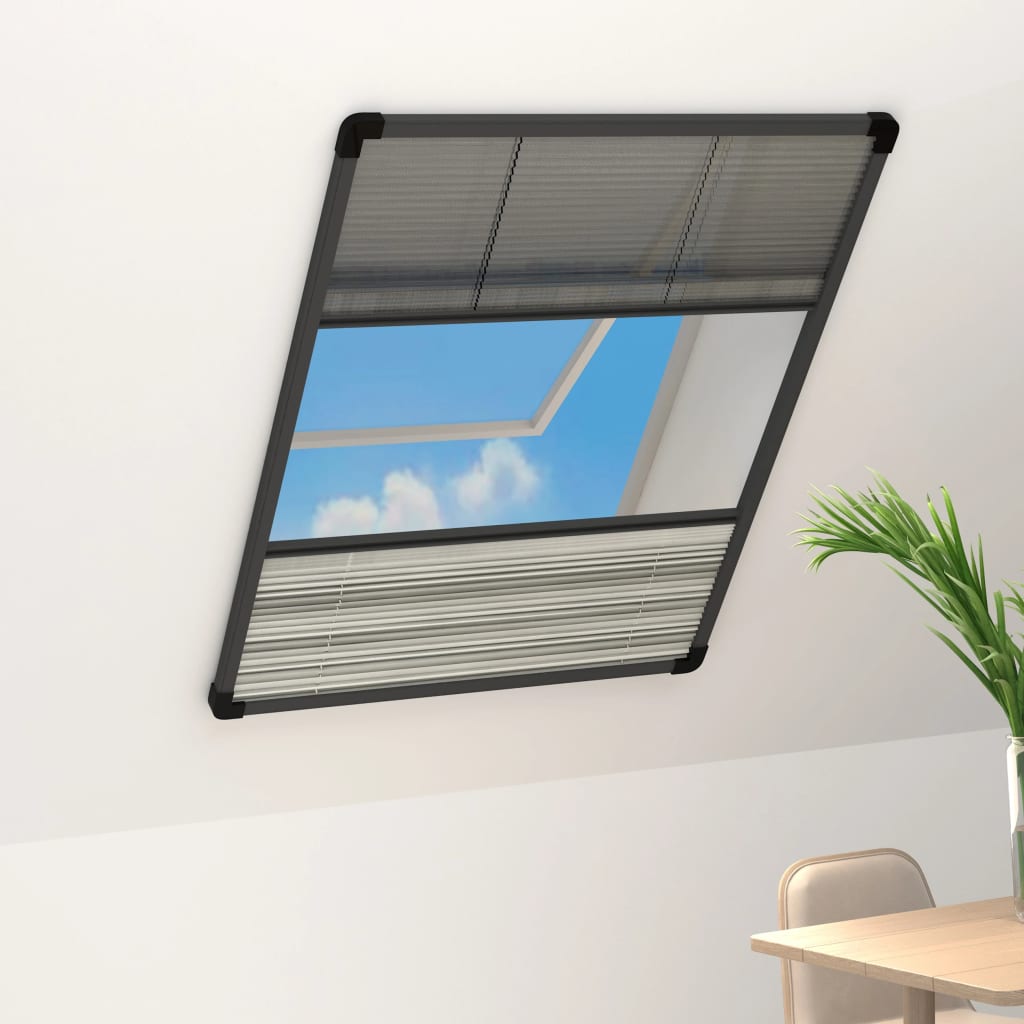 vidaXL Plisovaná okenná sieťka proti hmyzu s roletou, hliník 60x80 cm