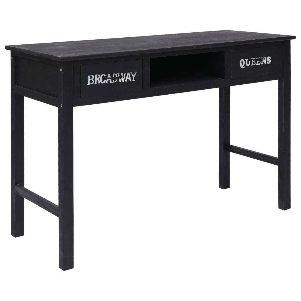 vidaXL Konzolový stolík čierny 110x45x76 cm drevený