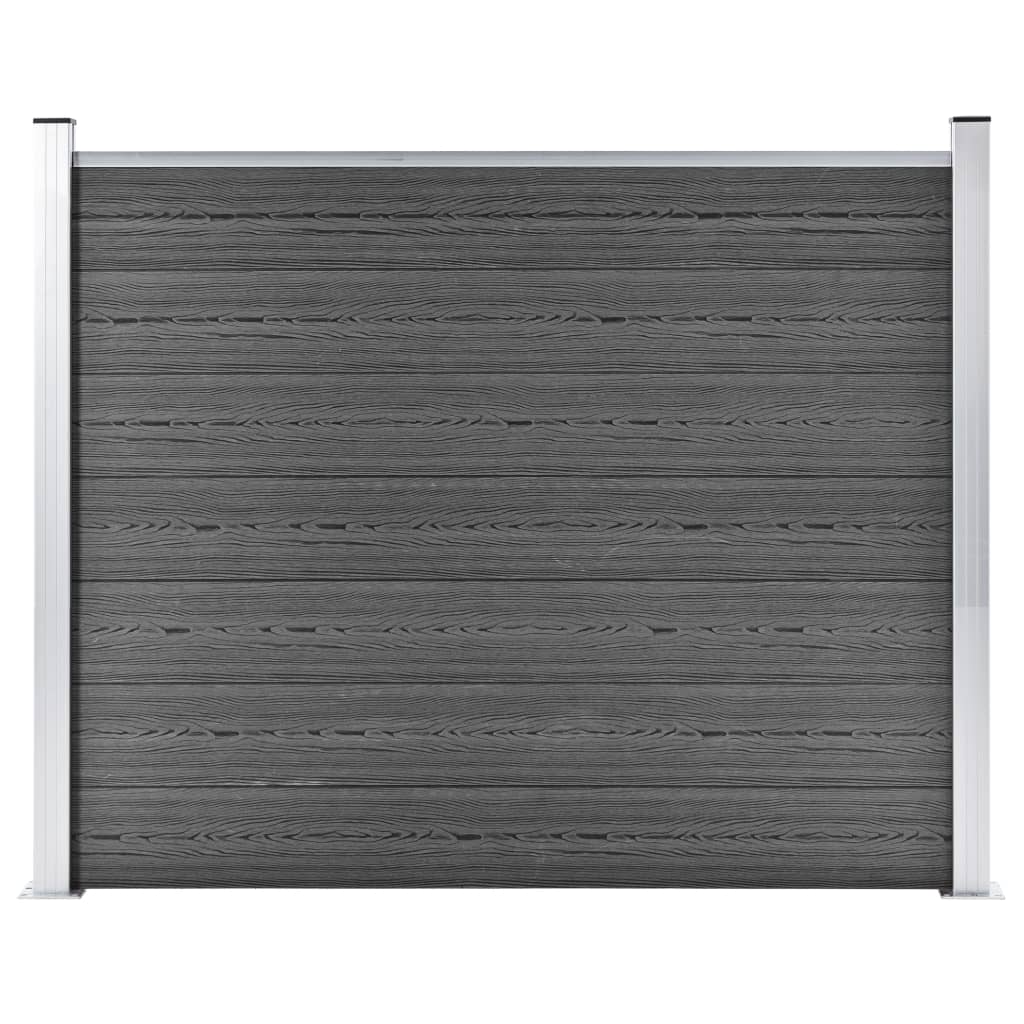 vidaXL Plotový panel WPC 180x146 cm čierny