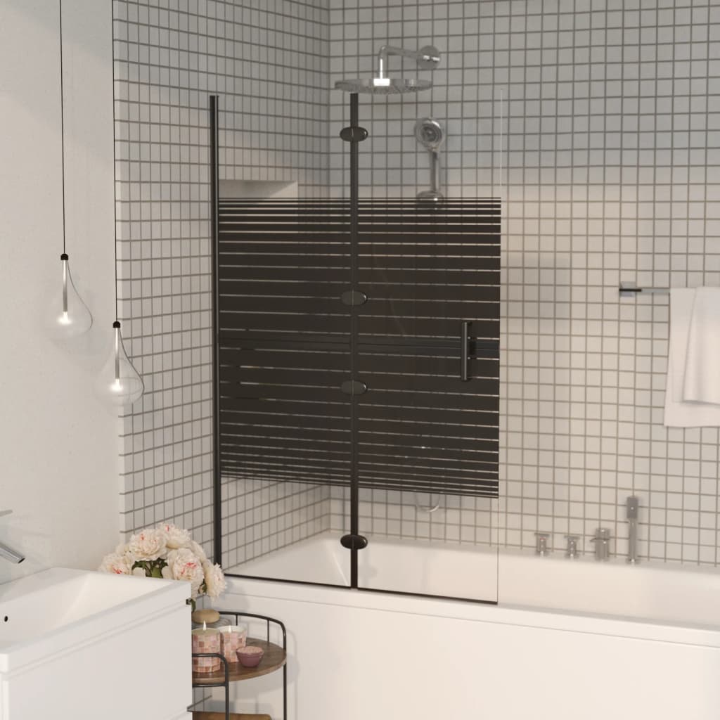 vidaXL Skladací sprchový kút ESG 80x140 cm čierny