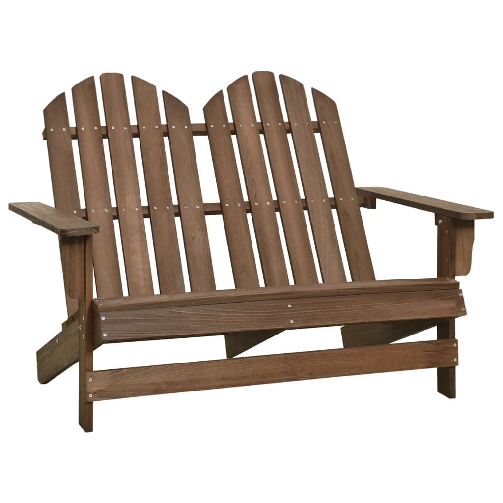vidaXL 2-miestna záhradná stolička Adirondack jedľový masív hnedá