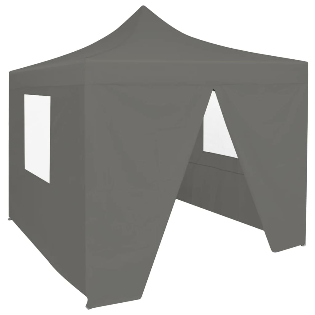 vidaXL Profesionálny skladací párty stan+4 steny 2x2 m, oceľ, antracit