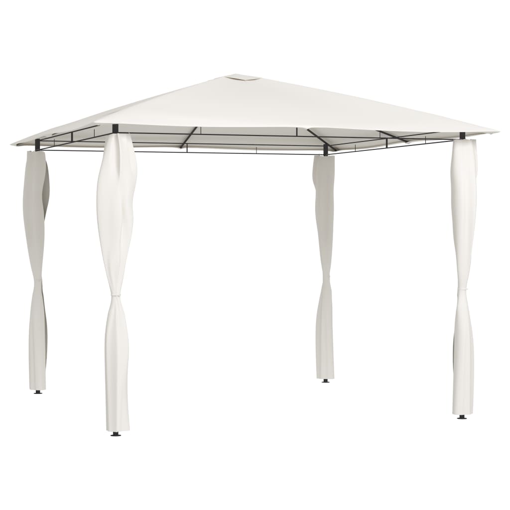 vidaXL Altánok s poťahmi na stĺpiky 3x3x2,6 m, krémový 160 g/m²