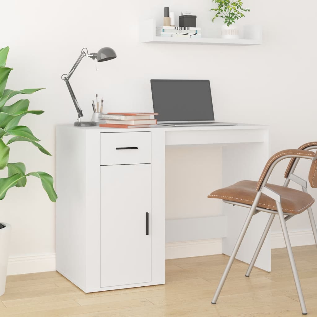 vidaXL Stôl biely 100x49x75 cm spracované drevo