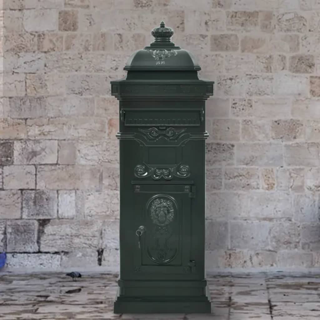 vidaXL Hliníková poštová schránka vo vintage štýle odolná voči hrdzi zelená
