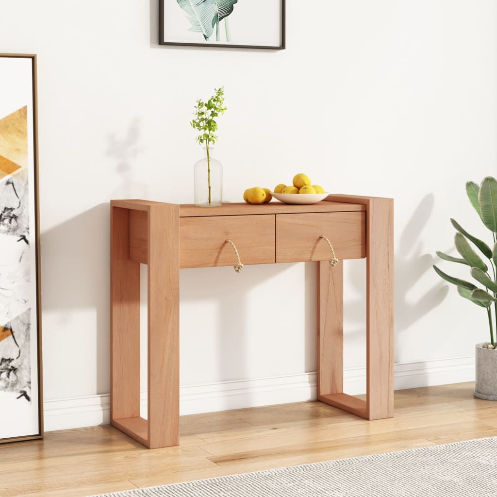 vidaXL Konzolový stolík 90x35x75 cm teakový masív