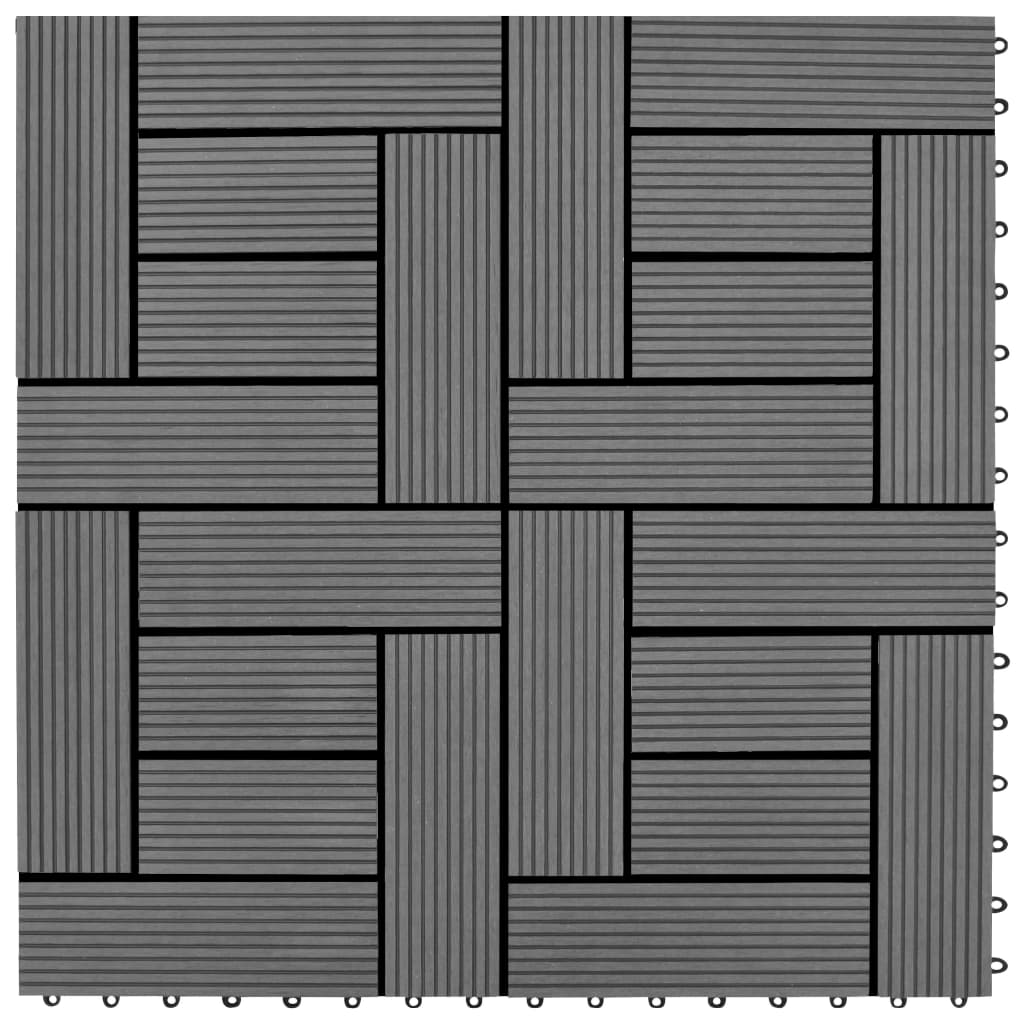 vidaXL Podlahové dlaždice 22 ks, 30x30 cm, 2 m2, WPC, sivé